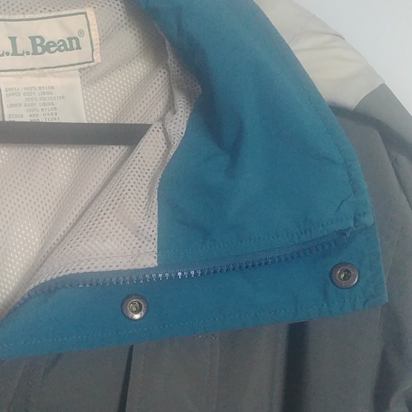 Vintage L.L.Bean Gore-Tek jacket EUC khaki grey and blue - Picture 4 of 15